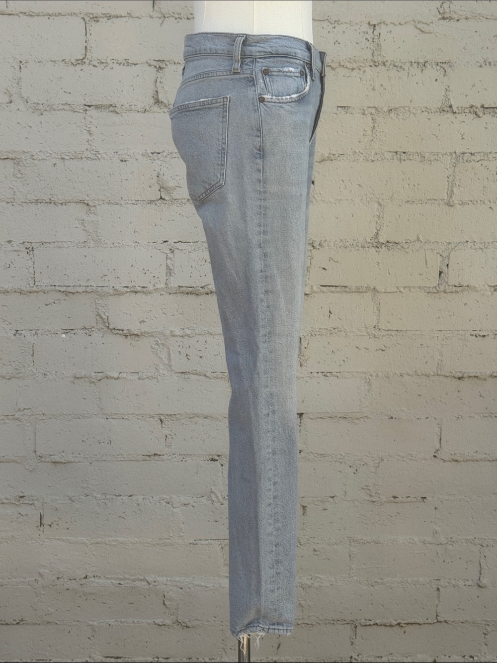 Agolde Lyle Low-Rise Slim Jeans Rift Light Wash Size 25 - Picture 8 of 16